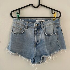 High rise zara denim shorts